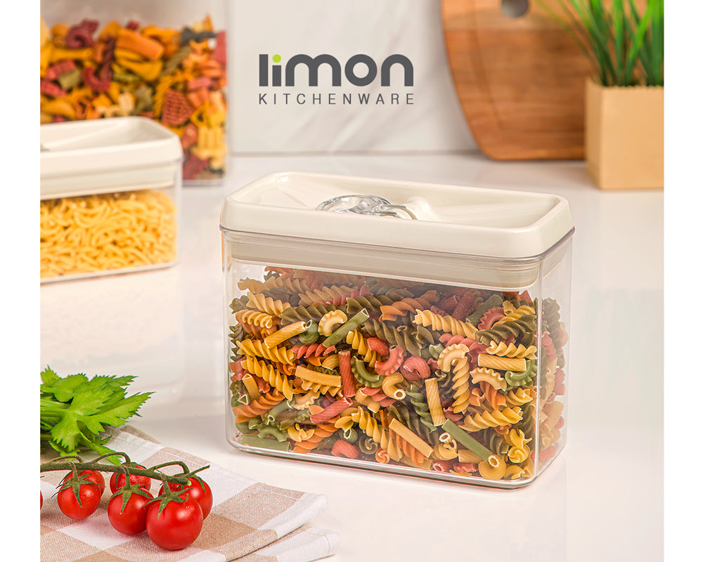 Limon Rectangular Canister Jar with Thumb Lid 1-L
