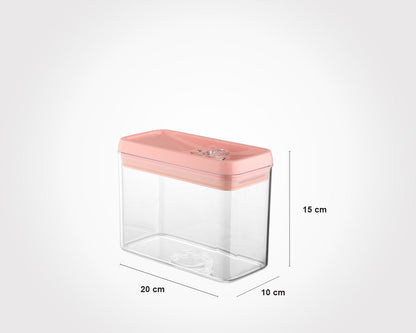 Limon Rectangular Canister Jar with Thumb Lid 1-L