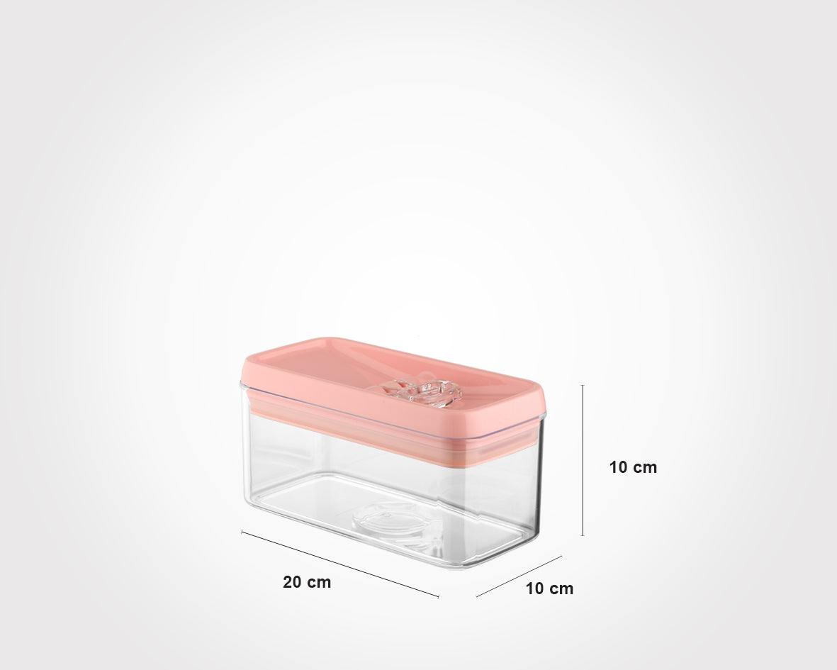 Limon Rectangular Canister Jar with Thumb Lid 1-L