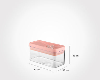 Limon Rectangular Canister Jar with Thumb Lid 1-L