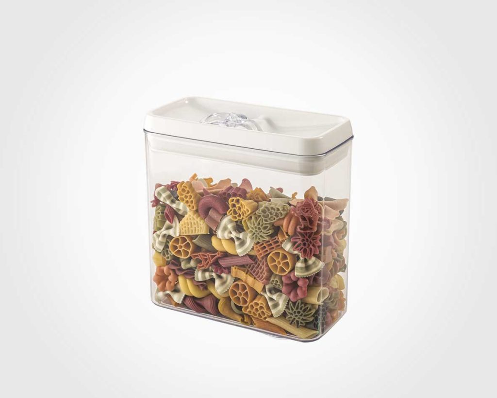 Limon Rectangular Canister Jar with Thumb Lid 1-L