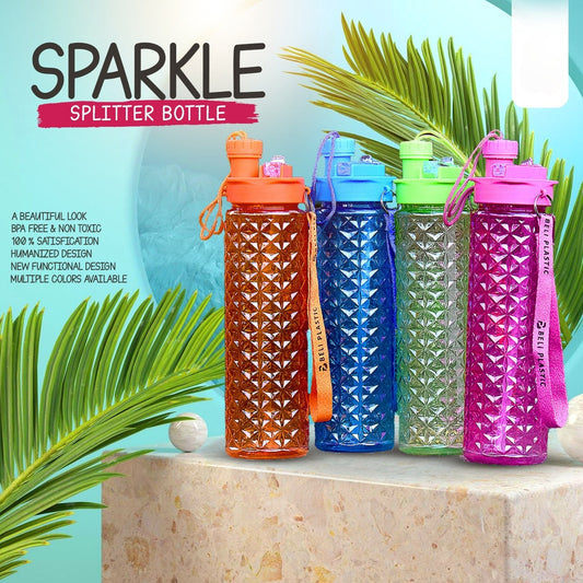 2 in 1 Sparkle Water Bottle 750 ml (Plastic)