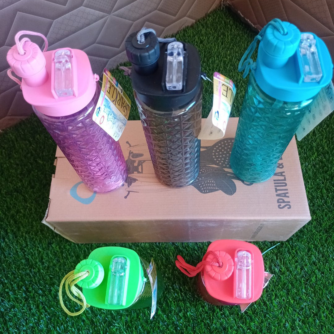 2 in 1 Sparkle Water Bottle 750 ml (Plastic)