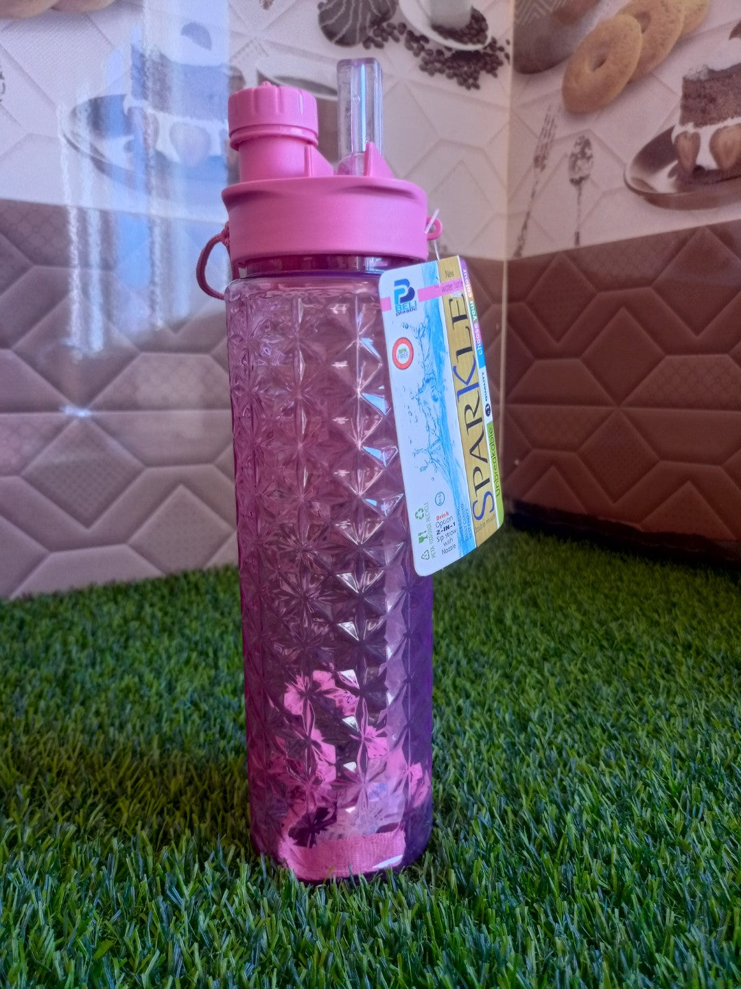 2 in 1 Sparkle Water Bottle 750 ml (Plastic)