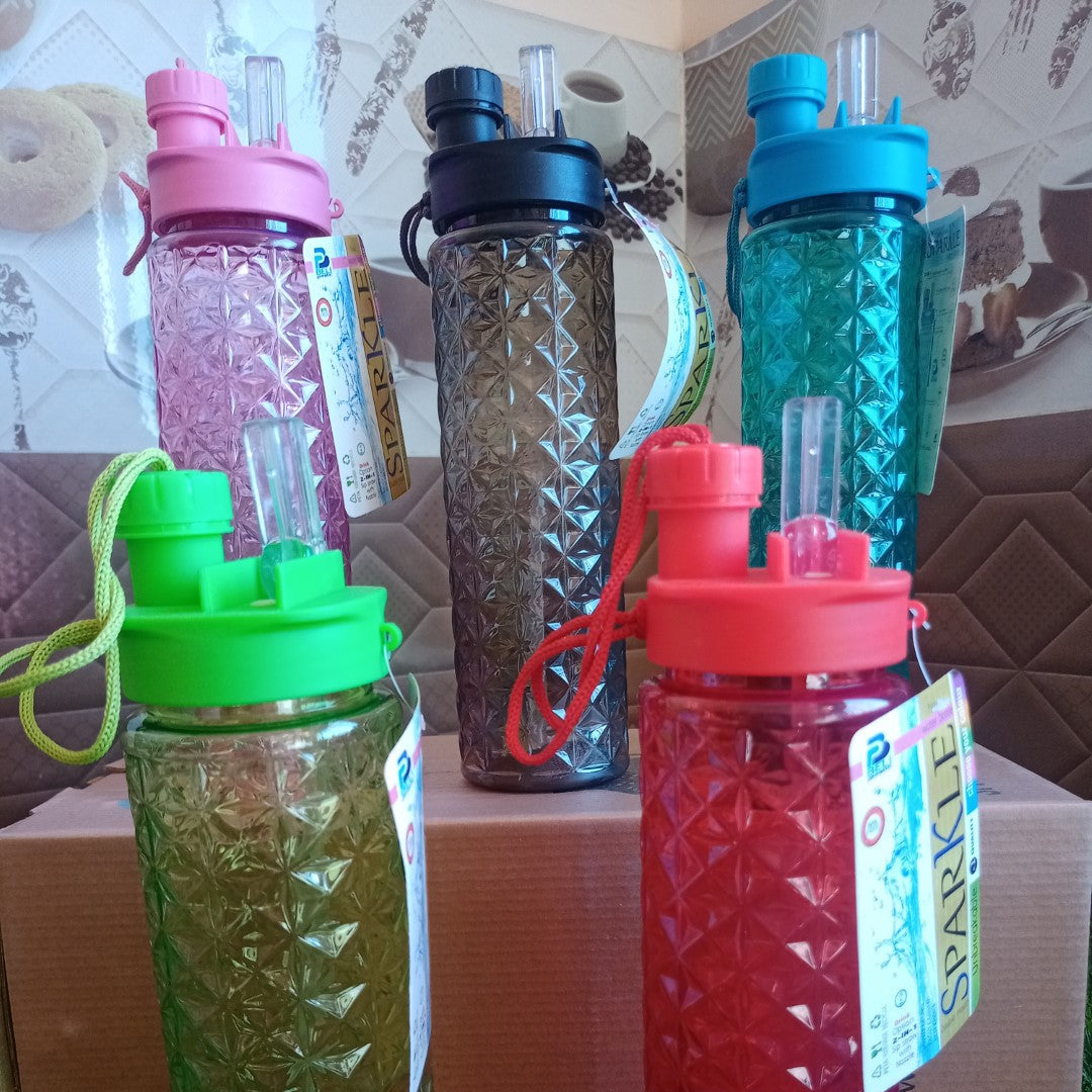 2 in 1 Sparkle Water Bottle 750 ml (Plastic)