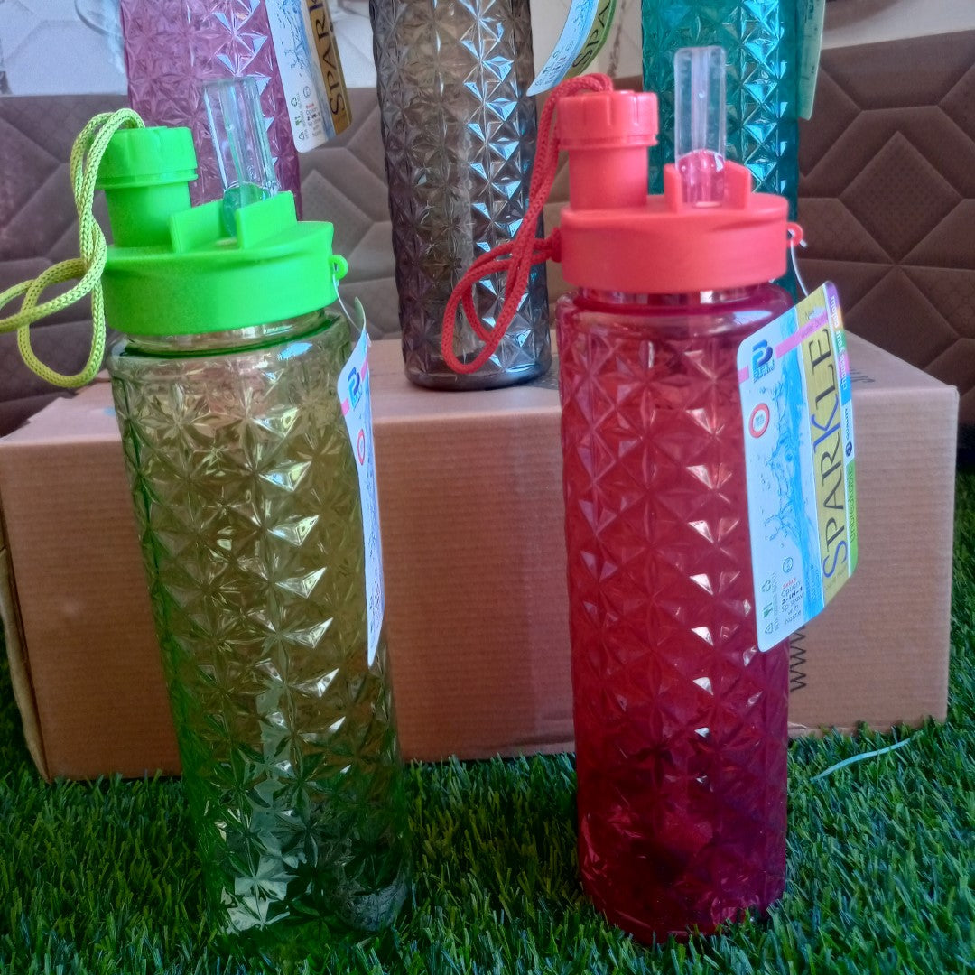 2 in 1 Sparkle Water Bottle 750 ml (Plastic)