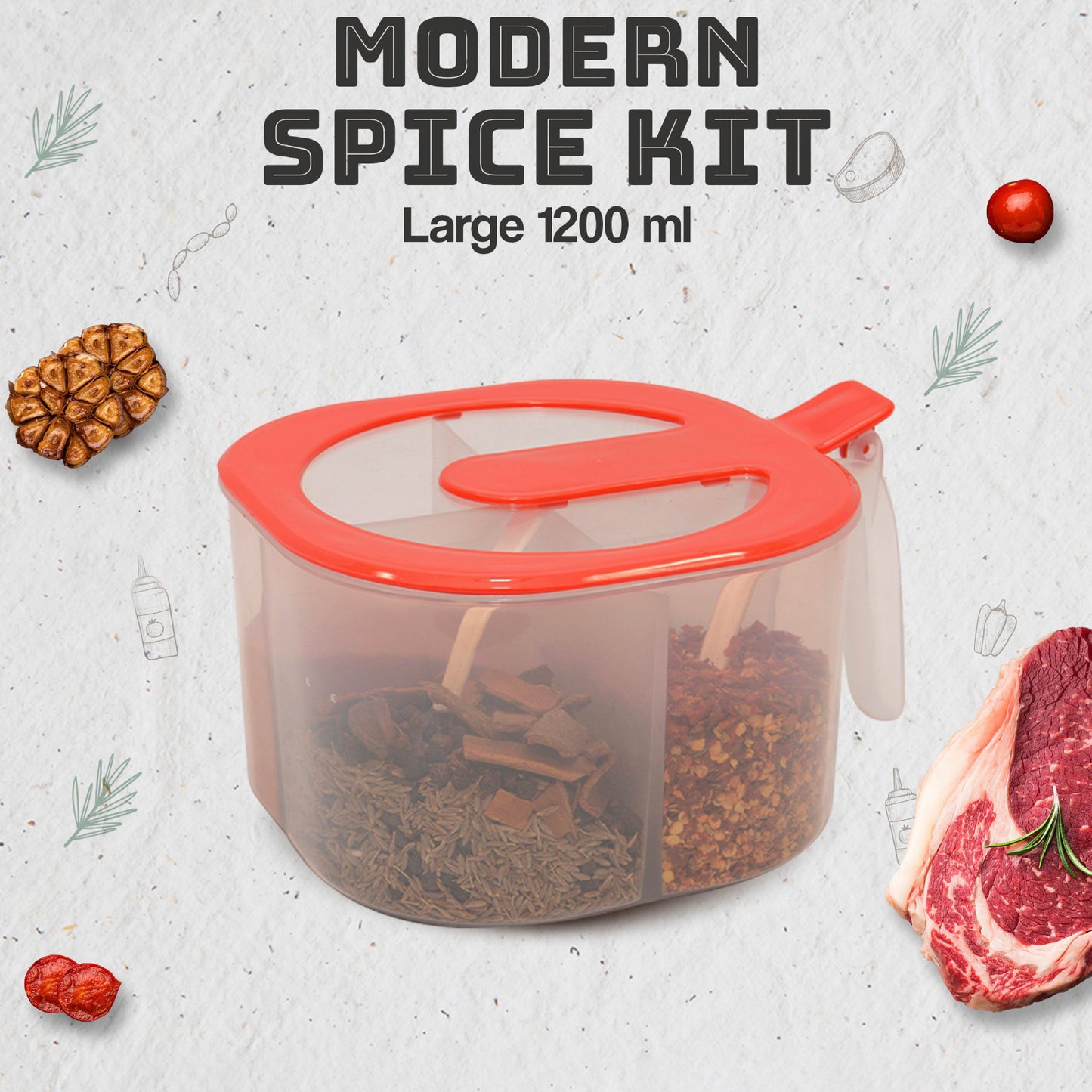 Maxware Spice Kit with 4-Sections 1200ml