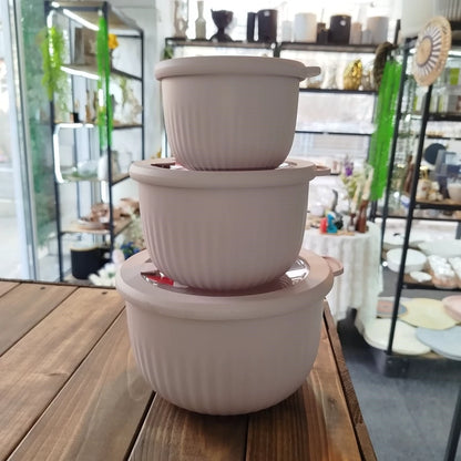 Limon Bowl Set with Vented Lid 3-Pcs (Plastic)!