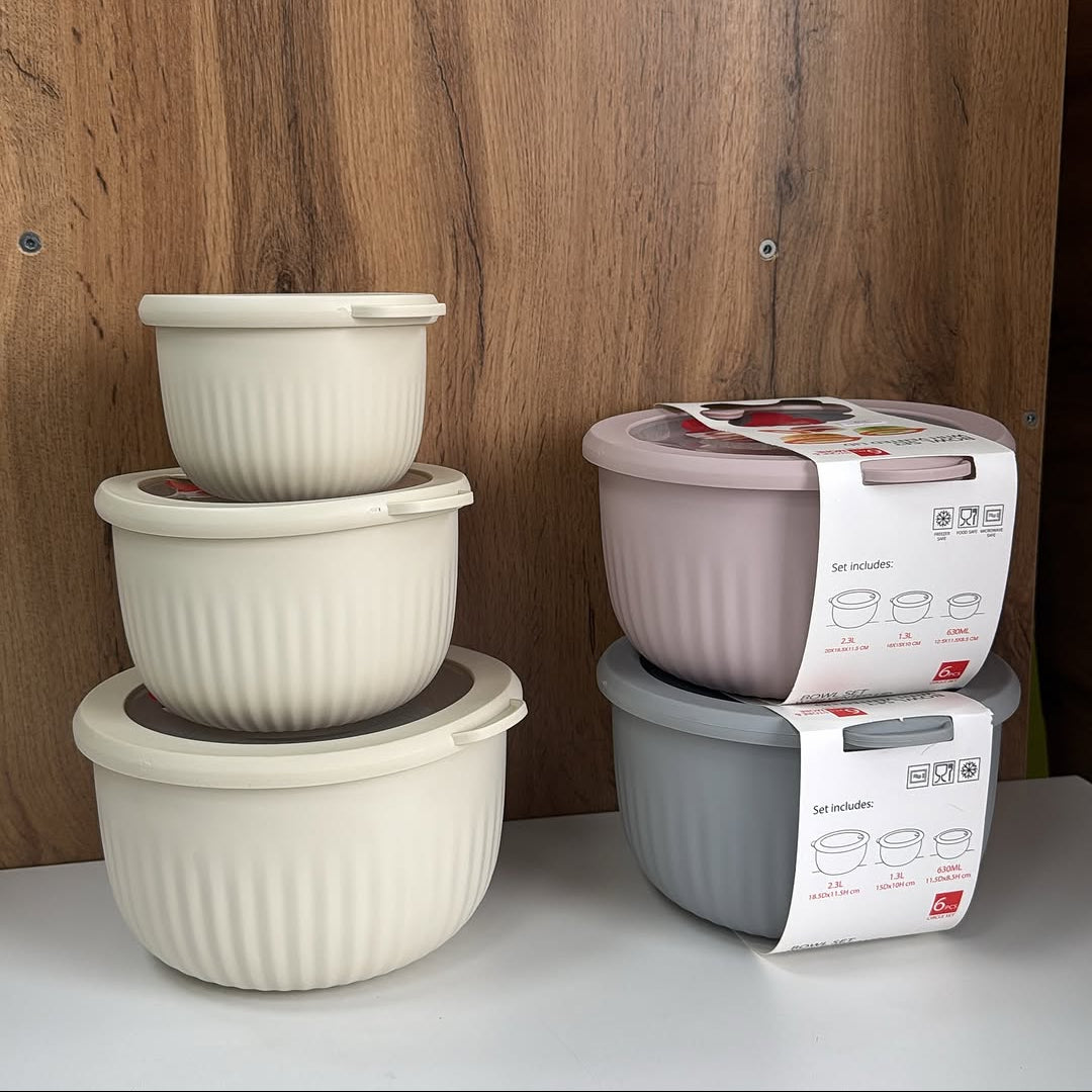 Limon Bowl Set with Vented Lid 3-Pcs (Plastic)!