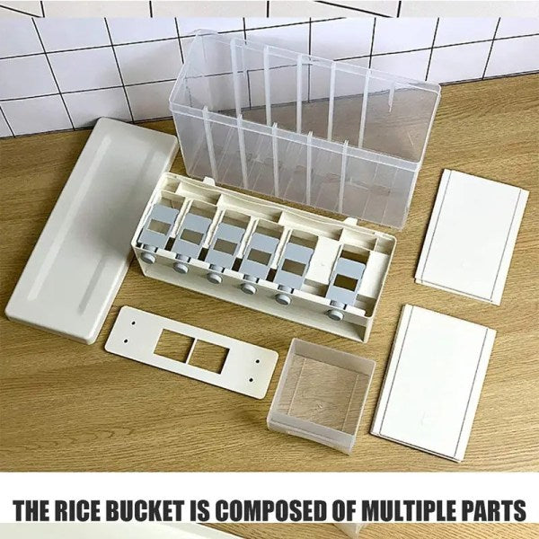 Wall Mounted Cereal & Beans Dispenser With Lids & 6-Partitions!