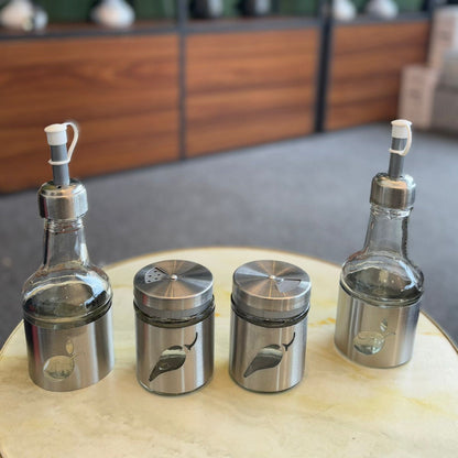ZIBA Circa Set 5 Pcs (2-Sauce Bottles, 2-Shaker & Stand)