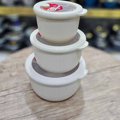 Limon Bowl Set with Vented Lid 3-Pcs (Plastic)!