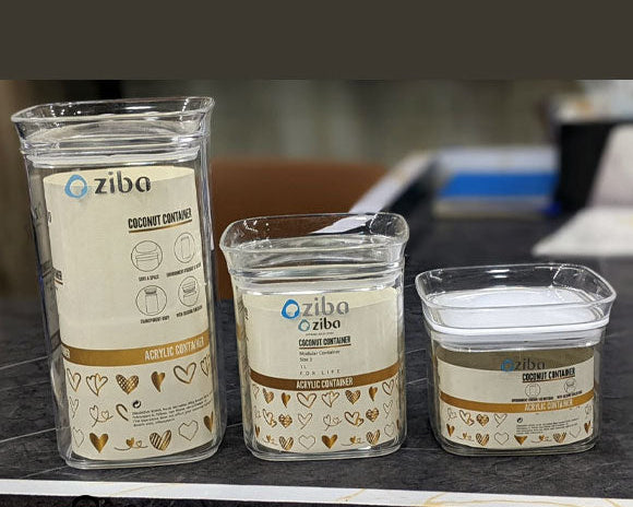 ZIBA Acrylic Crystal Jars with Airtight Lid!