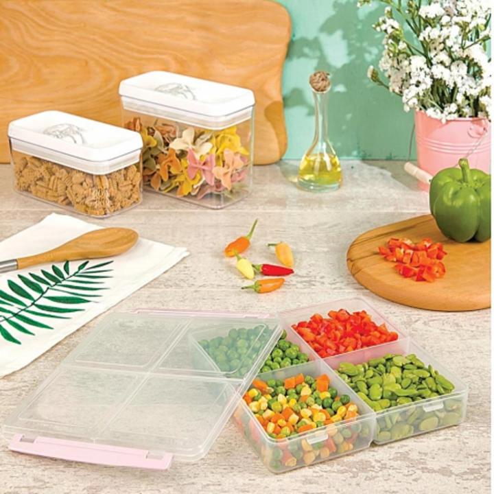 Airtight Food Storage Box in 4-Sections!