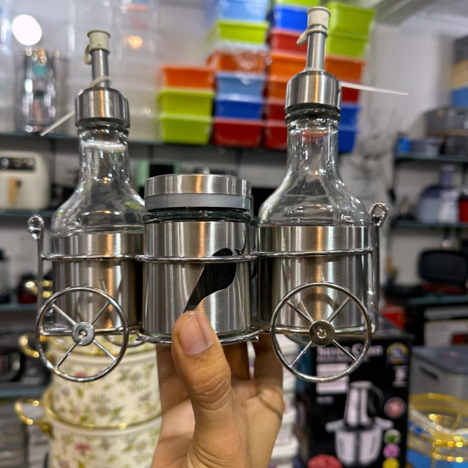 ZIBA Circa Set 5 Pcs (2-Sauce Bottles, 2-Shaker & Stand)