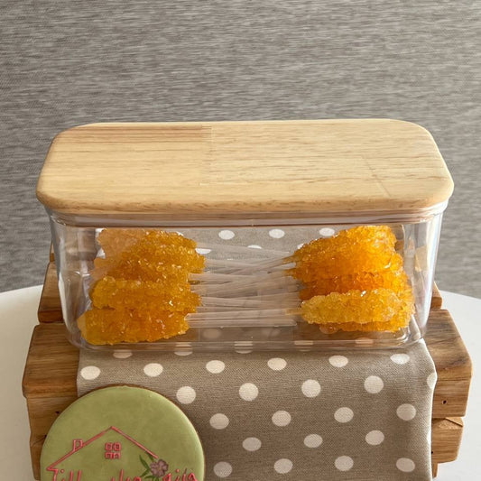 Limon Acrylic Storage Jars with Wooden Lid (Rectangular)
