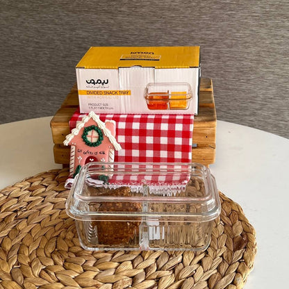 Limon Glass Snack Serving Tray with Acrylic Lid