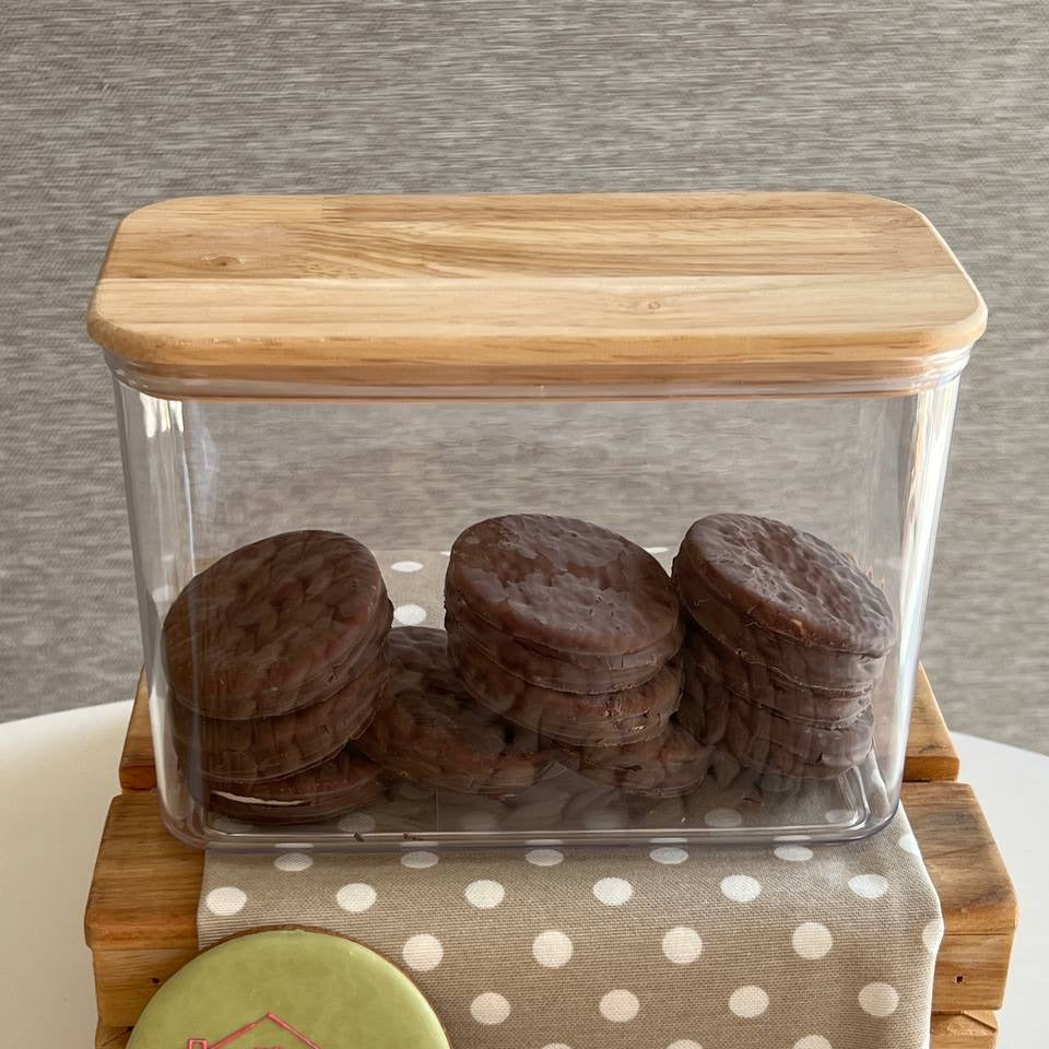 Limon Acrylic Storage Jars with Wooden Lid (Rectangular)