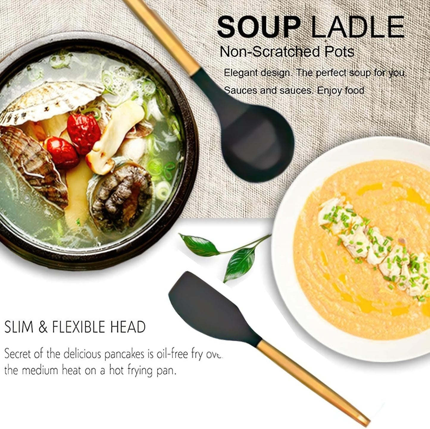 Non-Stick Silicon Kitchen Utensils Set 12-Pcs!