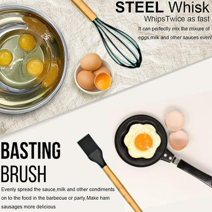 Non-Stick Silicon Kitchen Utensils Set 12-Pcs!