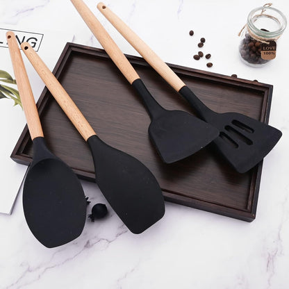 Non-Stick Silicon Kitchen Utensils Set 12-Pcs!