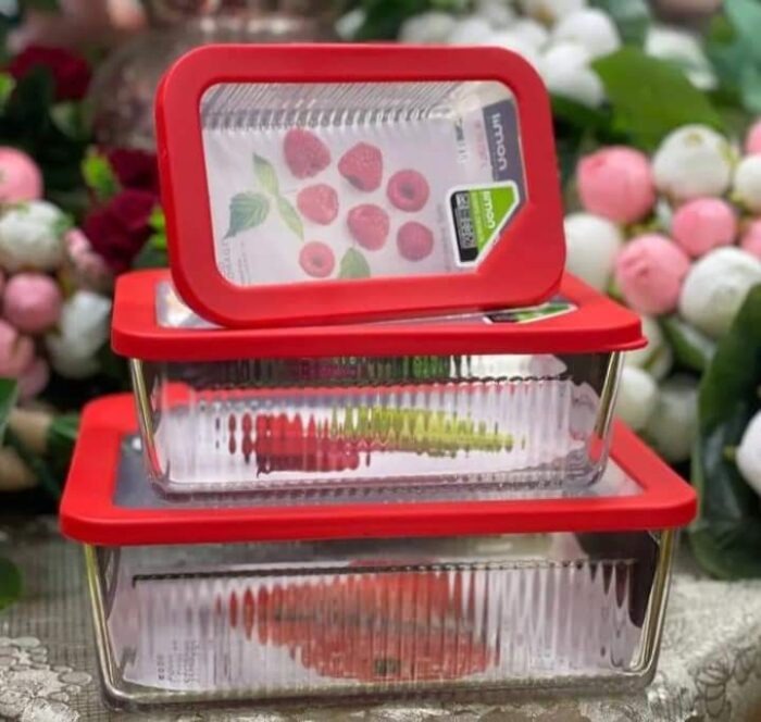 Limon Unbreakable Glass Container 3-Pcs Set (Multicolor)