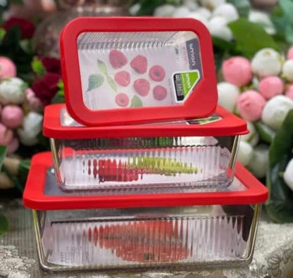 Limon Unbreakable Glass Container 3-Pcs Set (Multicolor)