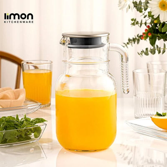 Limon Glass Pitcher & Jug 1.5L (With Steel Cap)!