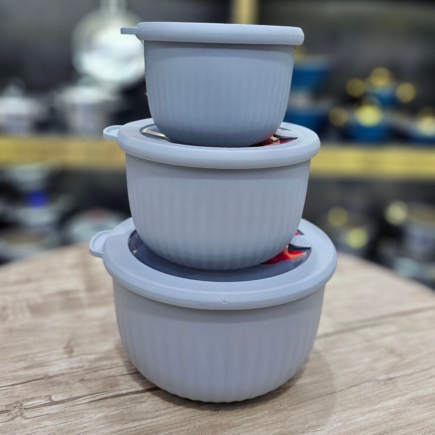 Limon Bowl Set with Vented Lid 3-Pcs (Plastic)!