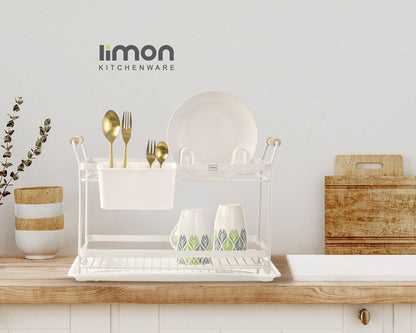 Limon Dish Rack with Wooden Handle 2-Floor