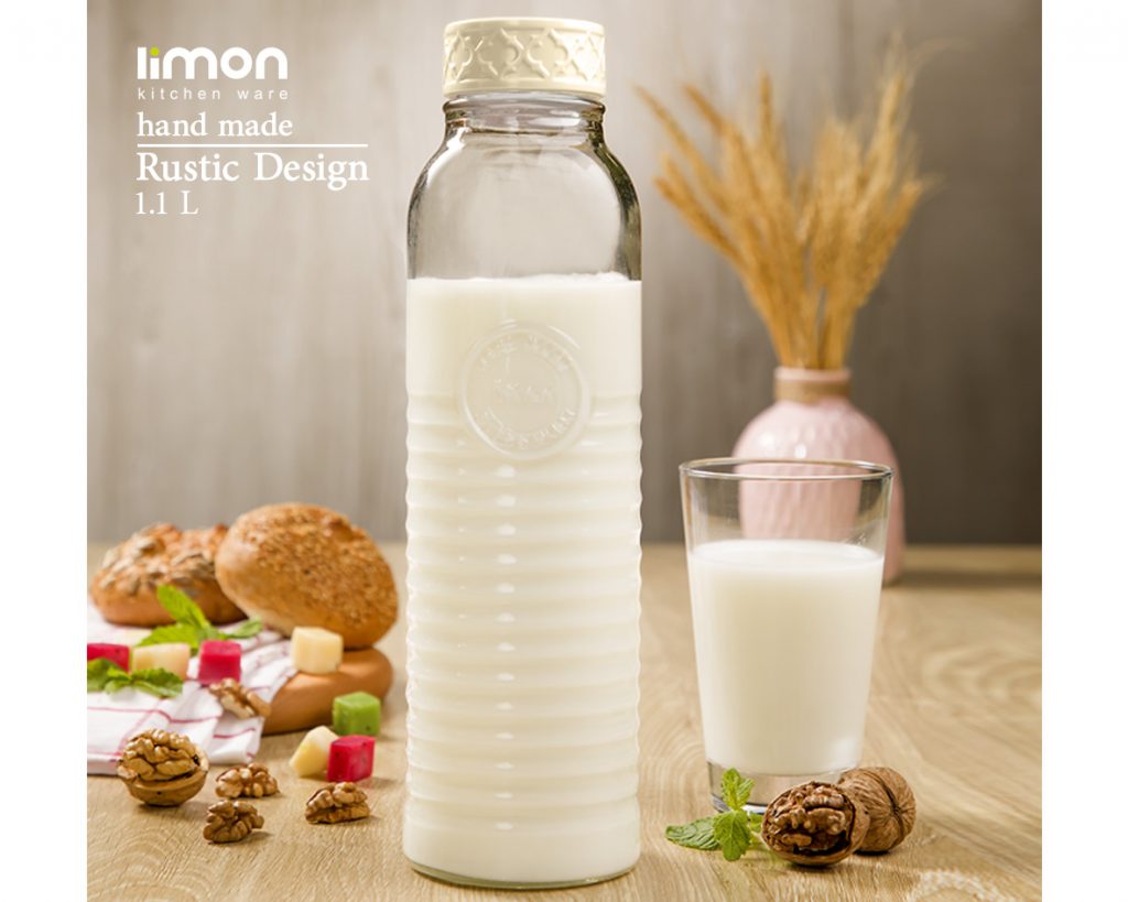 Limon Glass Bottle Rustic Design 1.1 L