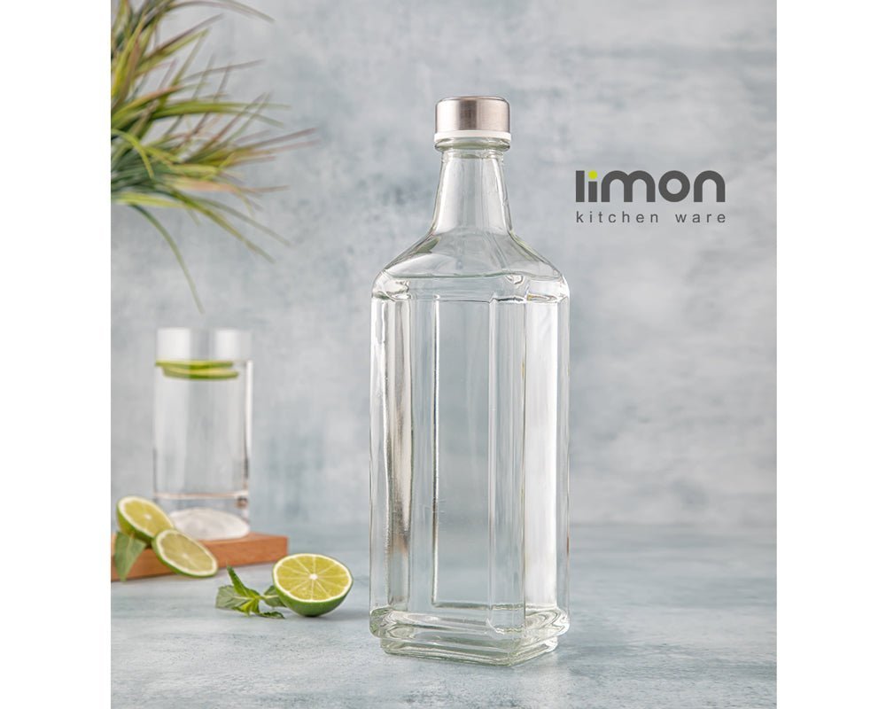 Limon Glass Bottle with Steel Cap 1.1 L (Ava Design)