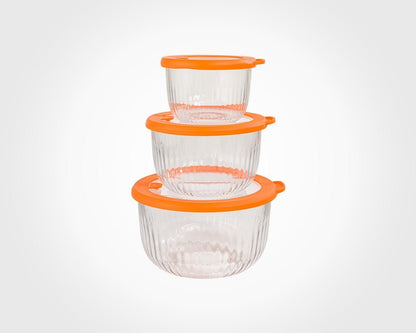 Limon Glass Bowl with Vented Lid 3-Pcs Set