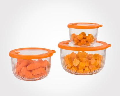 Limon Glass Bowl with Vented Lid 3-Pcs Set