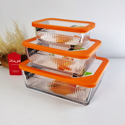 Limon Multicolor Glass Container 3-Pcs Set