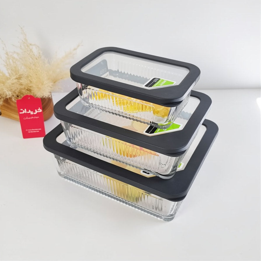 Limon Multicolor Glass Container 3-Pcs Set