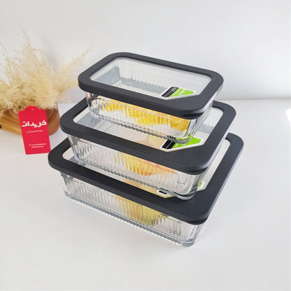 Limon Multicolor Glass Container 3-Pcs Set