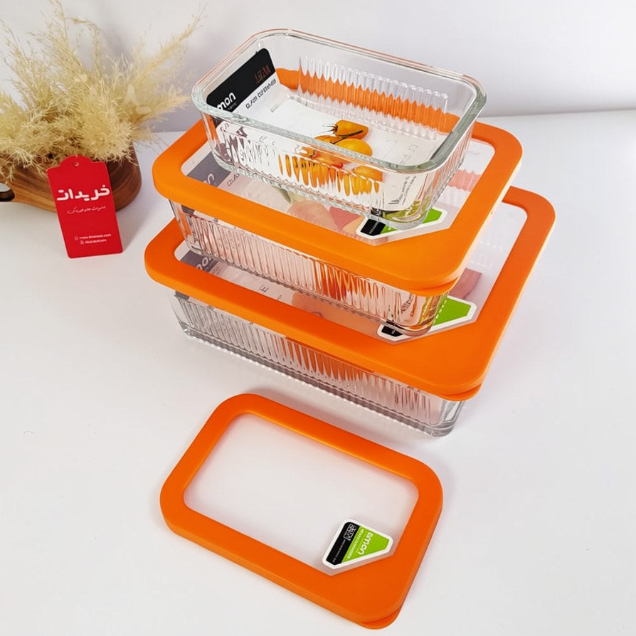 Limon Multicolor Glass Container 3-Pcs Set