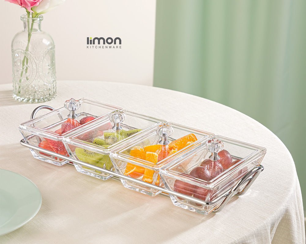 Limon Glass Snack Serving Tray (Rectangular)!