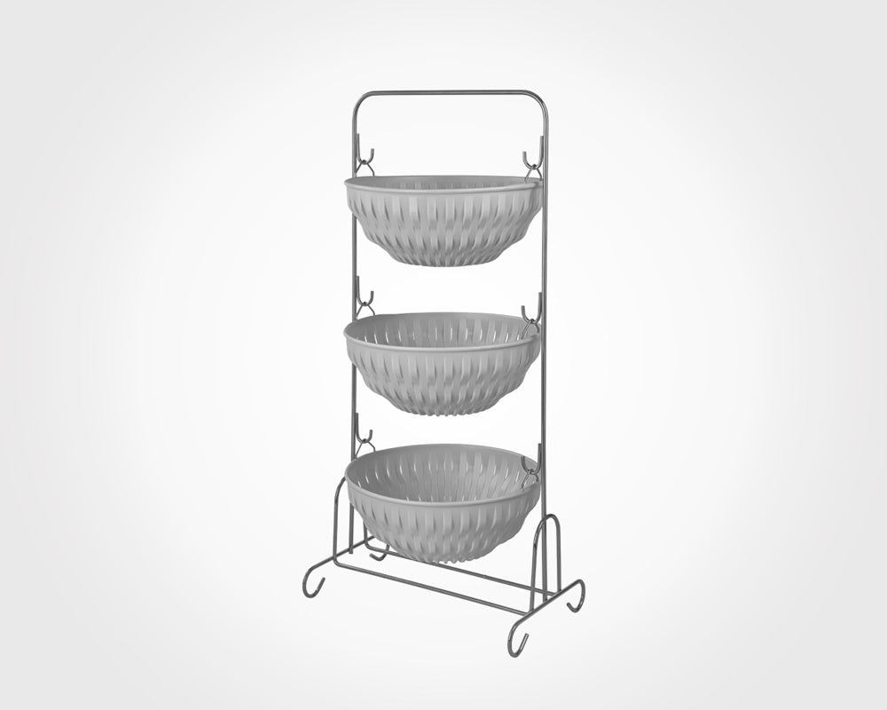 Limon Onion Rack 3-Floor with Metal Stand (Round)
