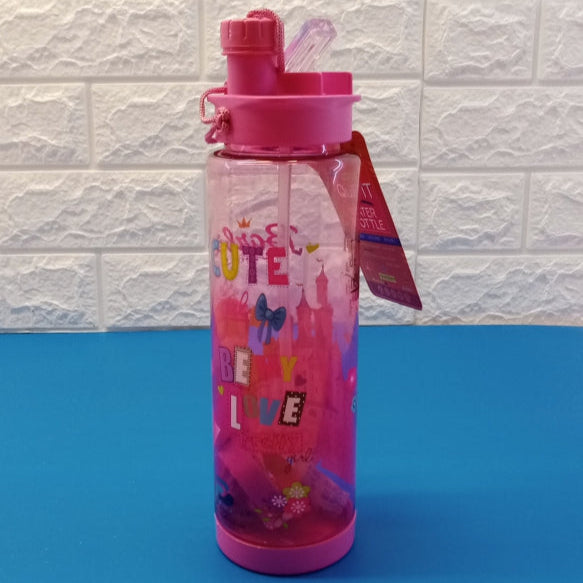 2 in 1 Kids School Water Bottle 600-ml (Sip & Straw)!