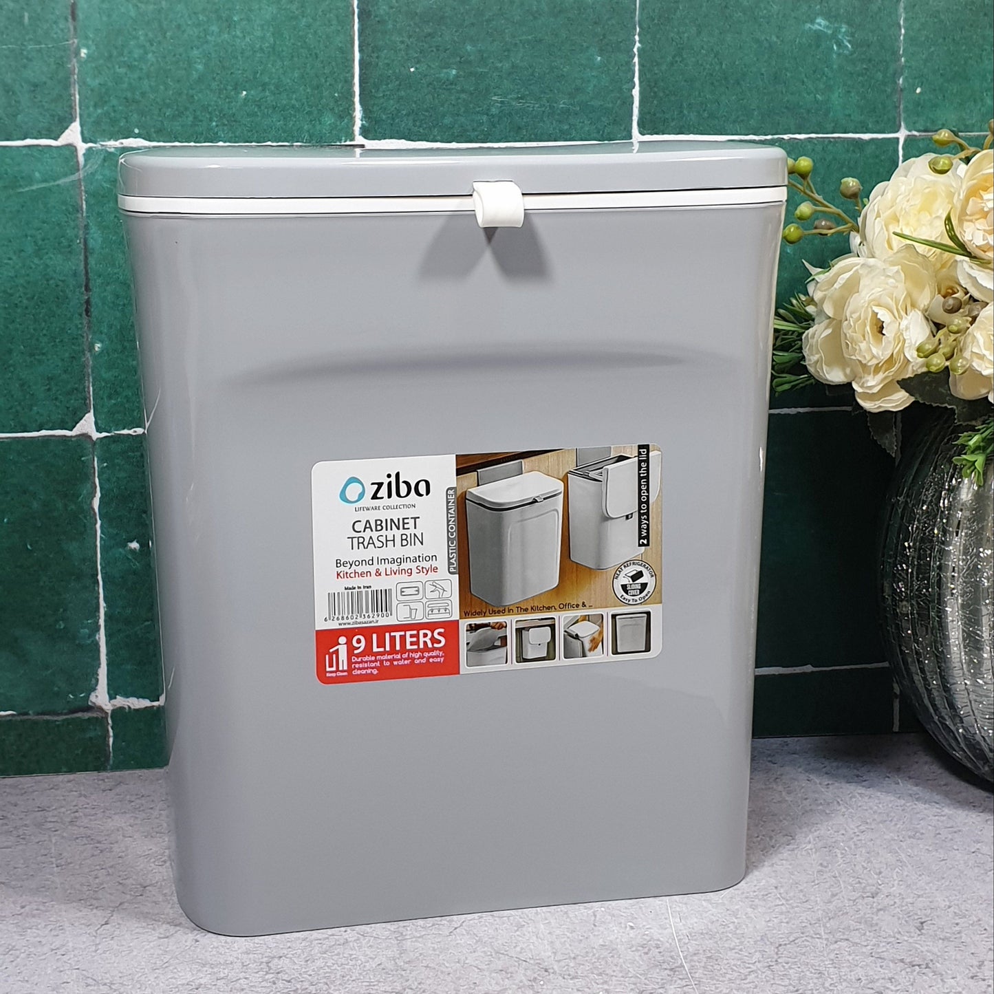 Zibasazan Cabinet Door Dustbin Push Button 2-Liter